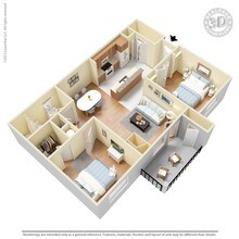2 Bed 1 Bath 1006 SqFt (926 Net) 1824 floor plan